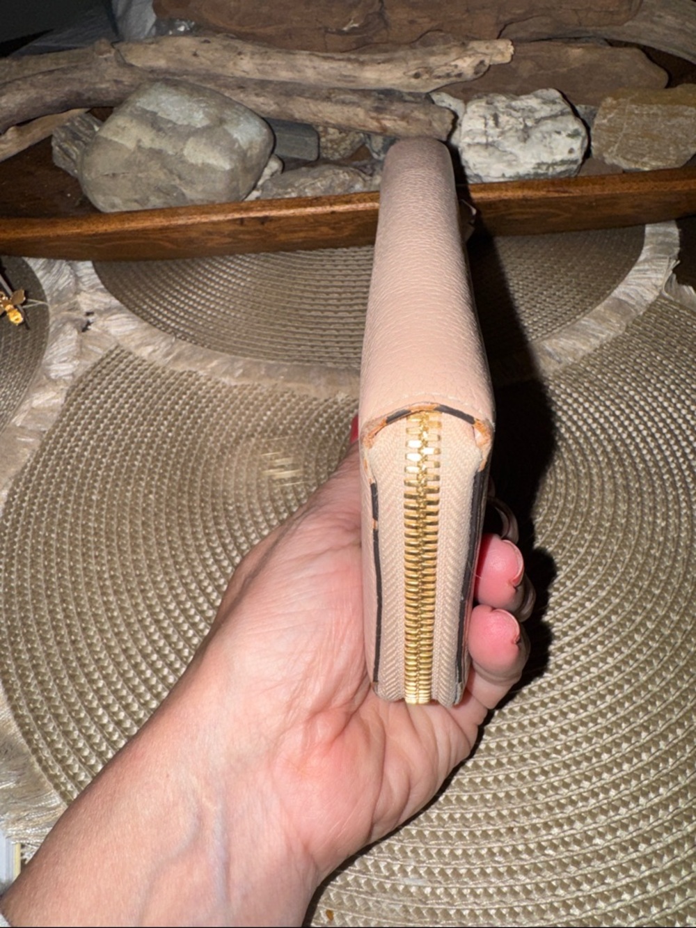 Chloe Blush Pink Pebbled Leather Zip Wallet - Picture 3 of 6